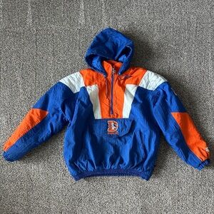 Vintage Denver Broncos Throwback Pullover Hooded Jacket